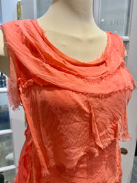 SILK RUFFLE LONG DRESS