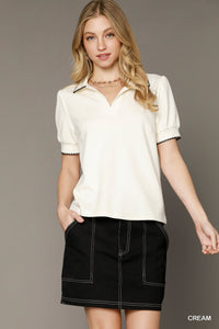 RUFFLE POLO SHIRT