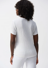JOSEPH RIBKOFF PUCKERED KNIT FITTED TOP