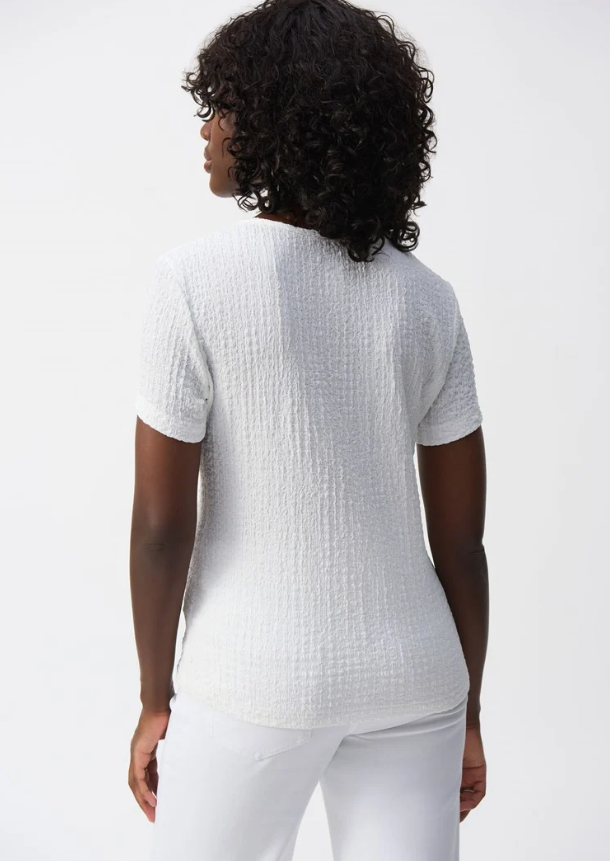 JOSEPH RIBKOFF PUCKERED KNIT FITTED TOP
