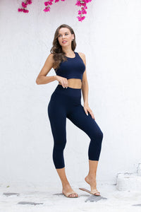 ORANGE BAMBOO HIGH-WAIST CAPRI