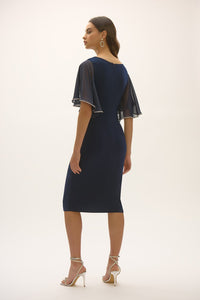 RIBKO DRESS SLKY KNIT CHFFN SHEATH