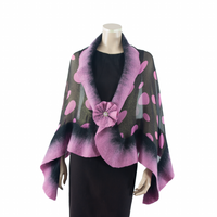 GALINA FELT WRAP WITH BROOCH