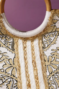 JUTE FLORAL BAG