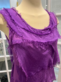 SILK RUFFLE LONG DRESS