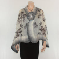 GALINA FELT WRAP WITH BROOCH