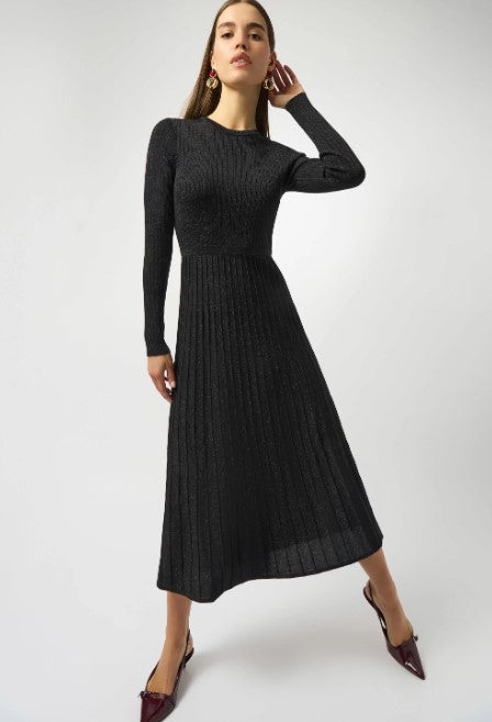 JOSEPH RIBKOFF KNIT FIT FLARE CREW DRESS