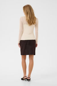 KAFFE TOP MESH LONG SLEEVE EMBELLISHMENT