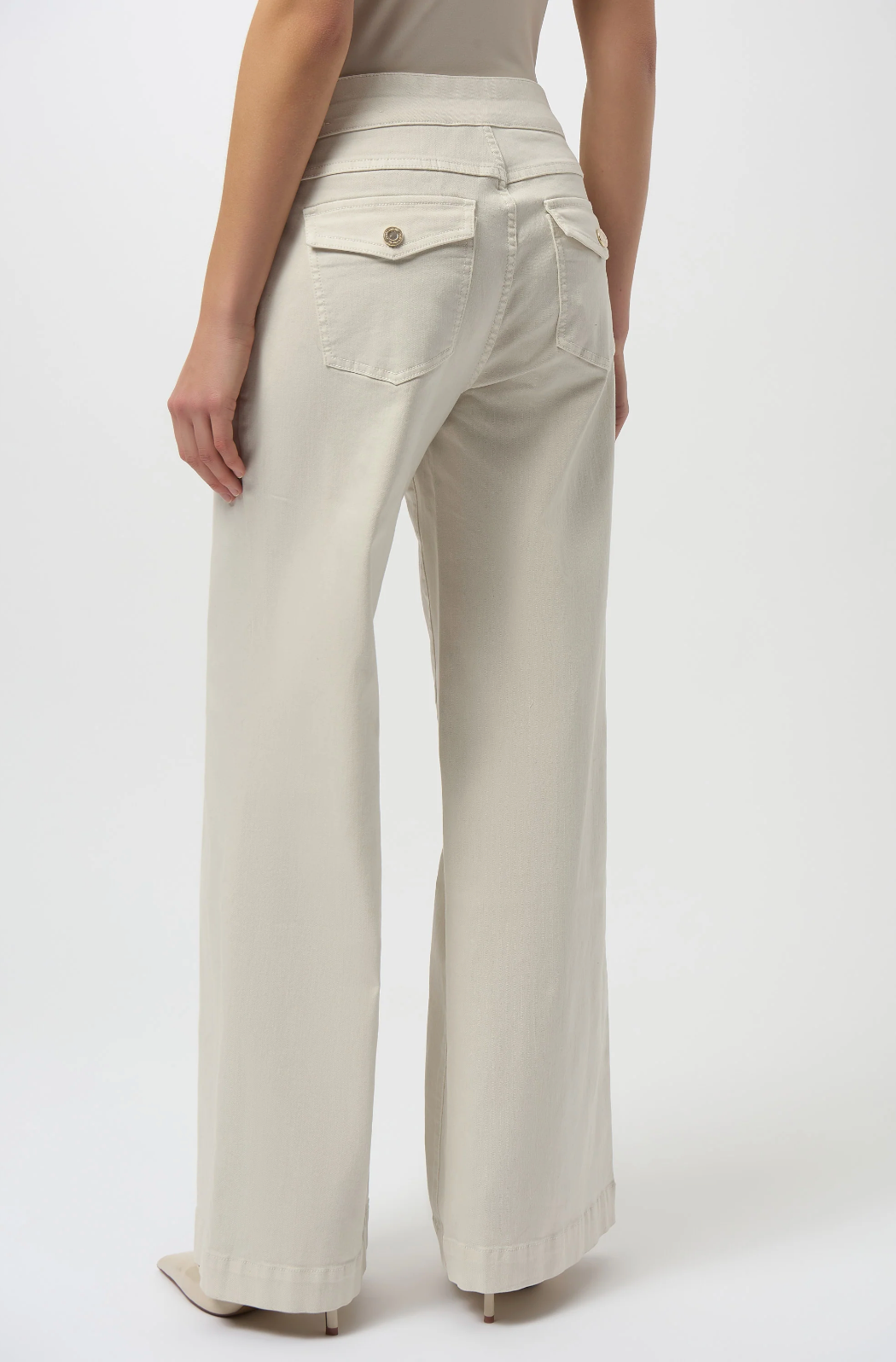 JOSEPH RIBKOFF  WIDE LEG BTTN PANTS