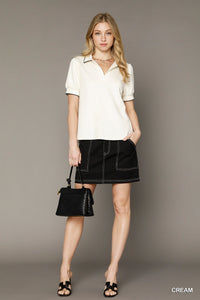RUFFLE POLO SHIRT