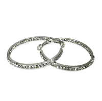 JACQUELINE KENT RHINESTONE HOOP 40MM
