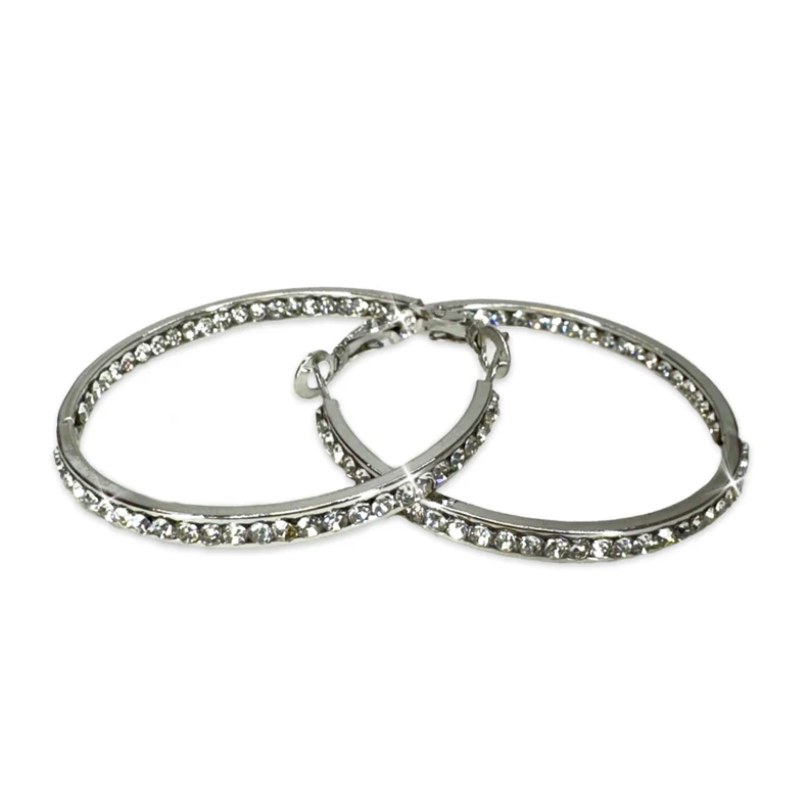 JACQUELINE KENT RHINESTONE HOOP 40MM