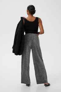 KAFFE PANTS WIDE LEG SHIMMER TEXTURE