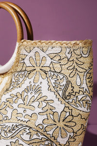 JUTE FLORAL BAG