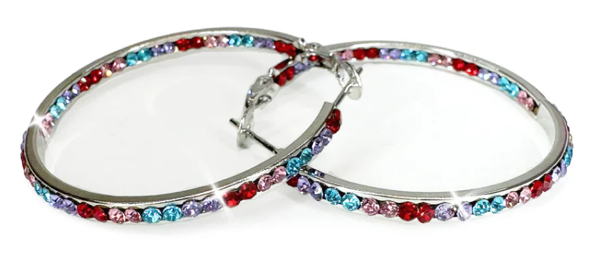 JACQUELINE KENT RHINESTONE HOOP 40MM