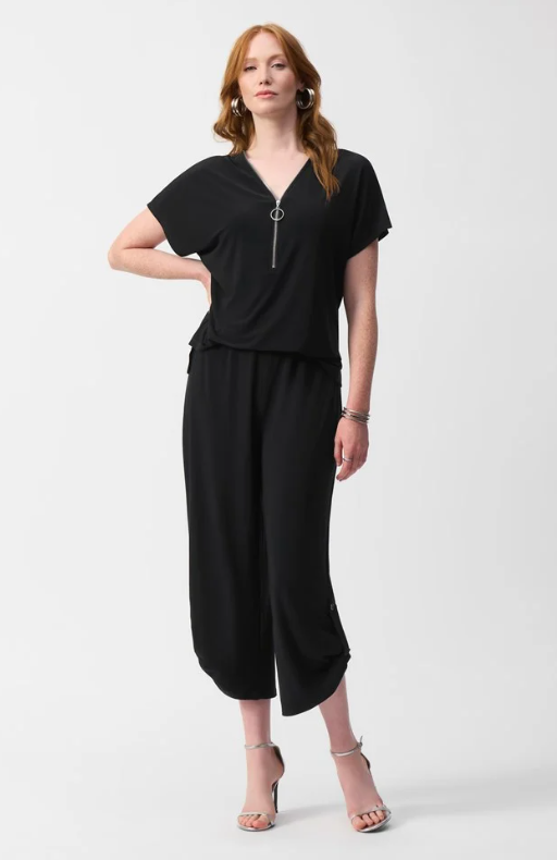 JOSEPH RIBKOFF JUMPSUIT KNIT SILKY CULOTTE