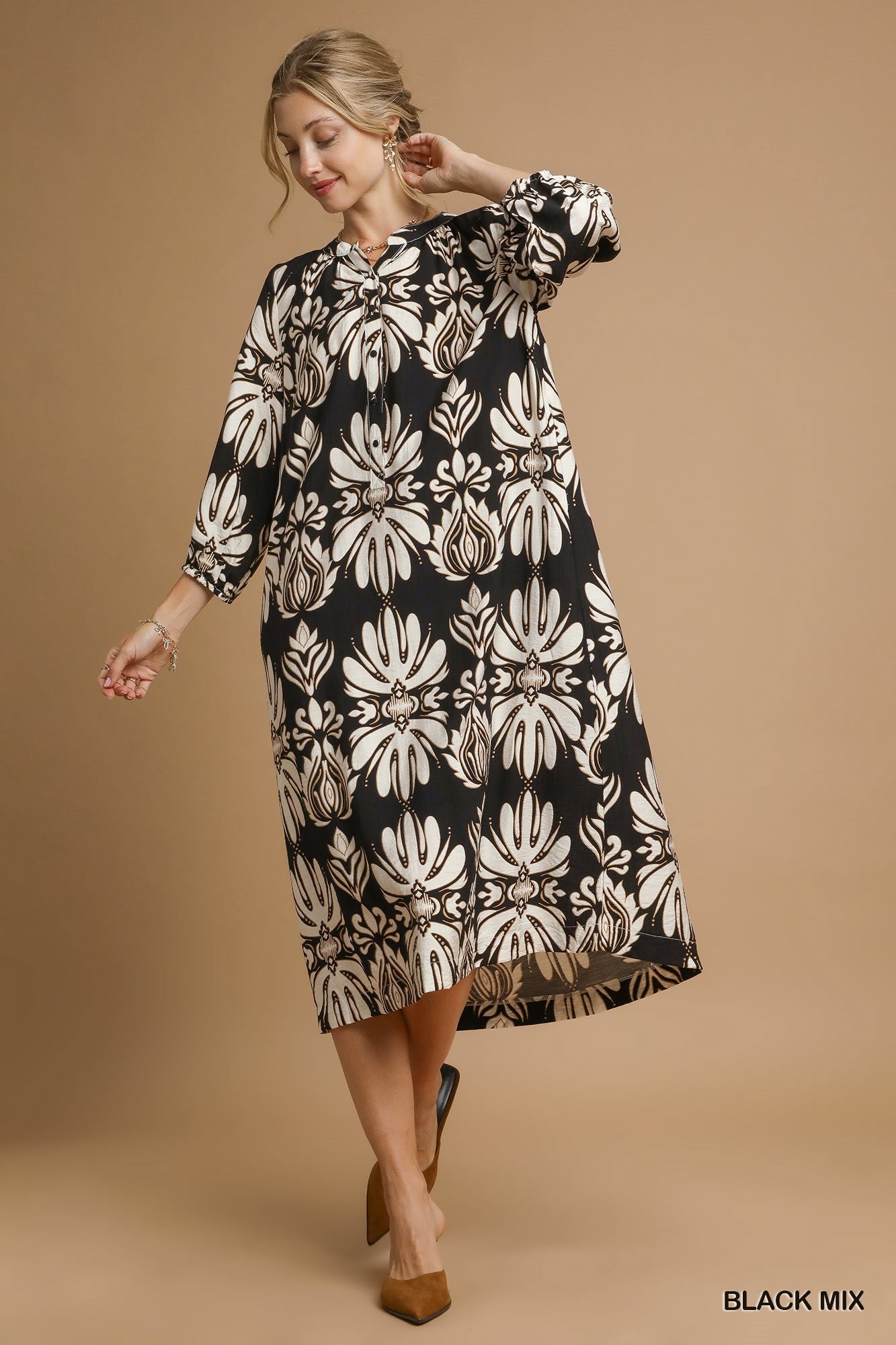 UM DRESS 1/2 BUTTON DWN MIDI