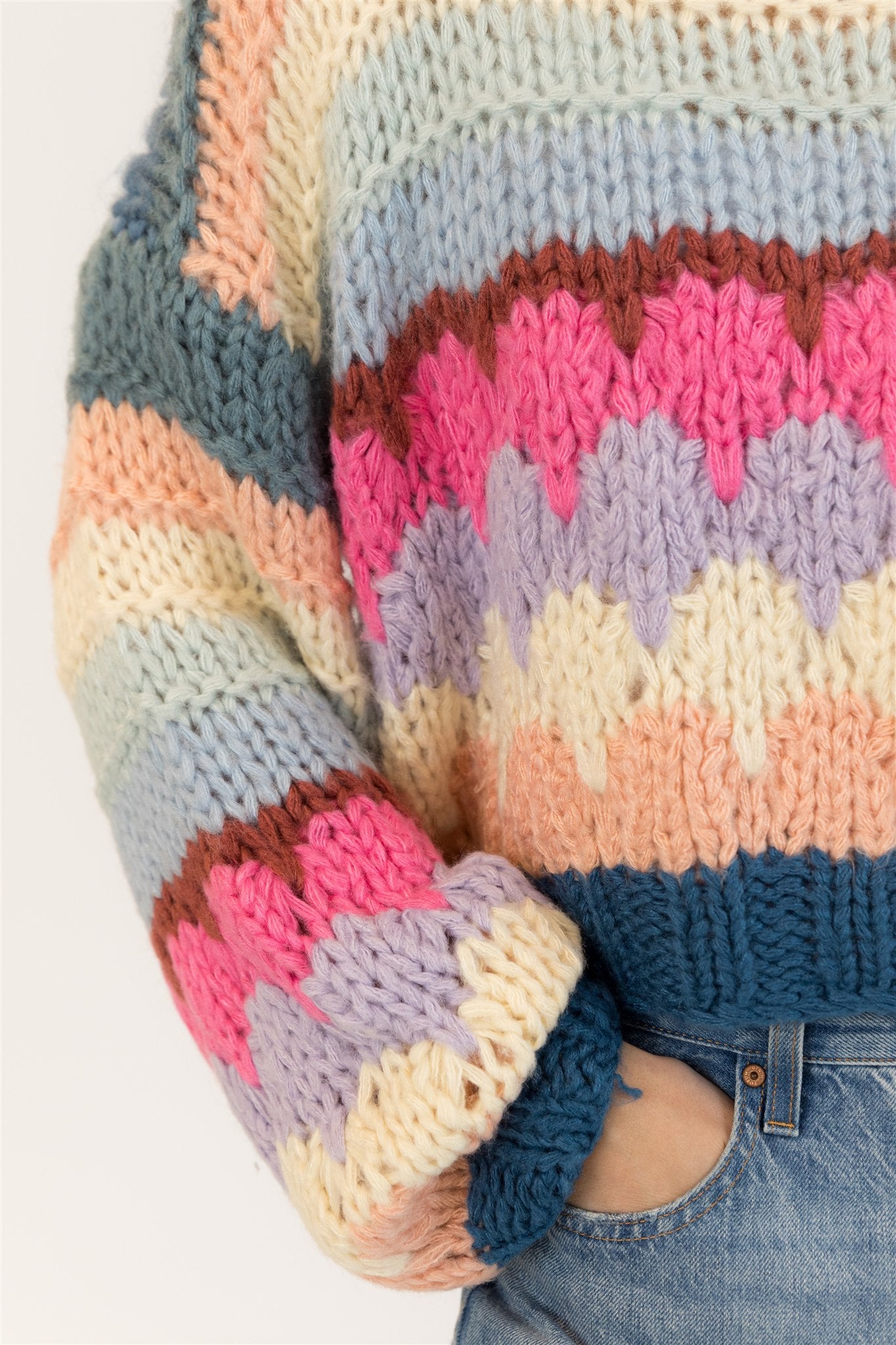 LYLA PULLOVER MULTI CHNKY KNIT