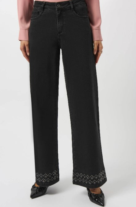 JOSEPH RIBKOFF CLASSIC WIDE LEG STRETCH DENIM