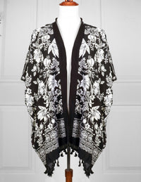 SUMMER PRINT  KIMONO W/TASSEL