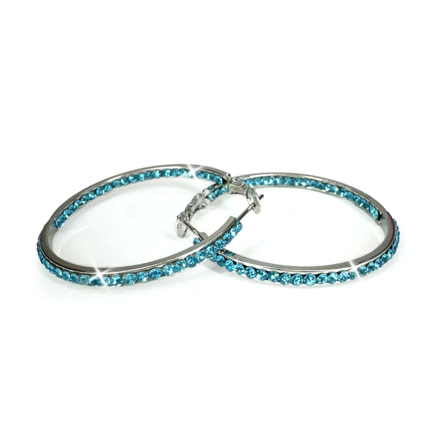 JACQUELINE KENT RHINESTONE HOOP 40MM