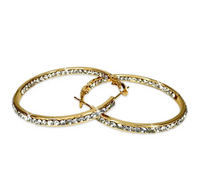 JACQUELINE KENT RHINESTONE HOOP 40MM
