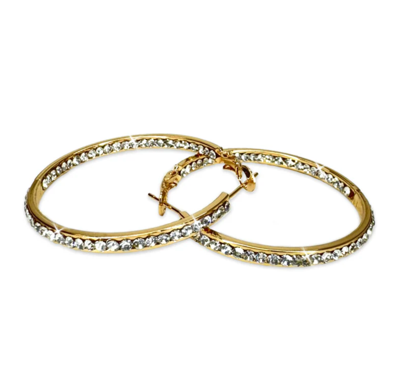 JACQUELINE KENT RHINESTONE HOOP 40MM