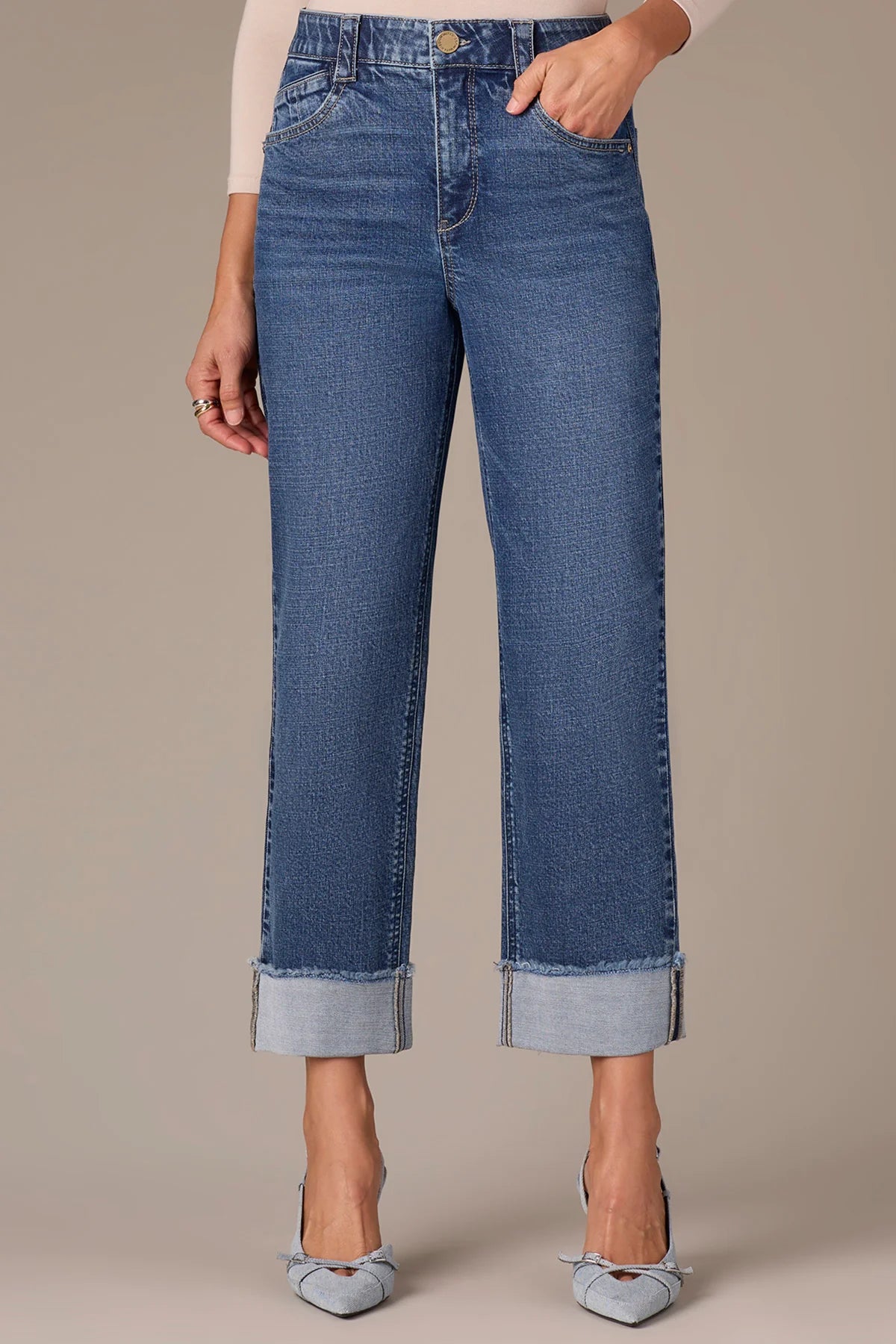 W&W HI-RISE BOYFRIEND W FRAY BLUE