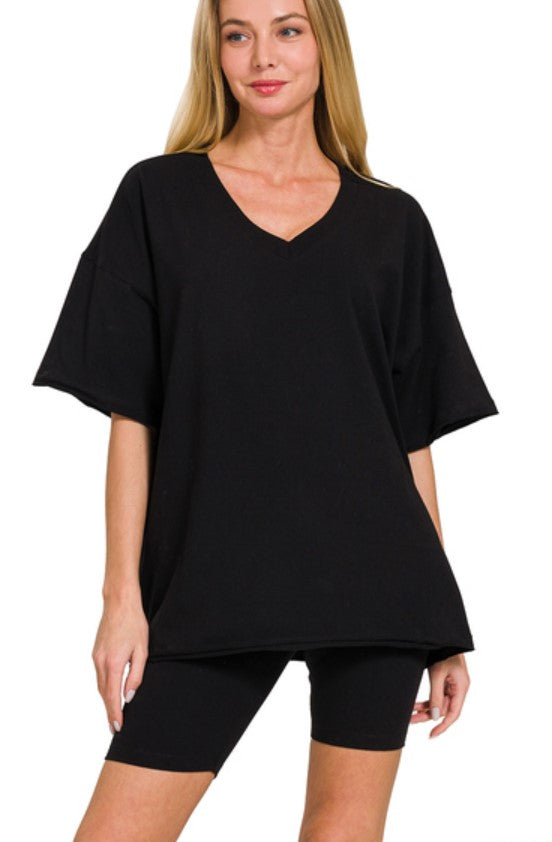 2PC SET VNECK TOP WITH BIKE SHORTS