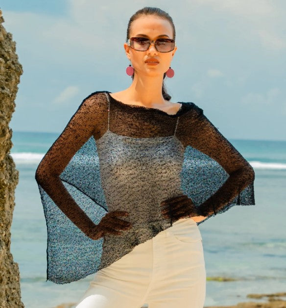 SHEER MESH PONCHO
