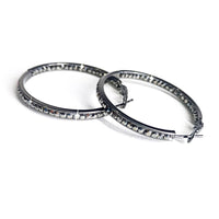 JACQUELINE KENT RHINESTONE HOOP 40MM