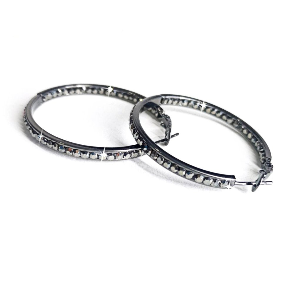 JACQUELINE KENT RHINESTONE HOOP 40MM