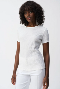 JOSEPH RIBKOFF PUCKERED KNIT FITTED TOP
