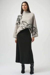 RIBKO SWEATER EMB FLWR