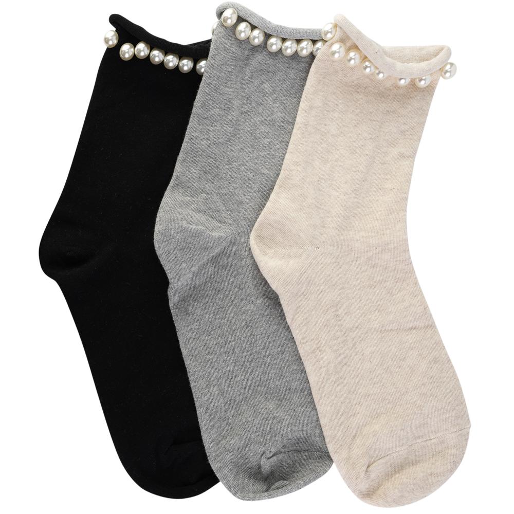 LIMLIM PEARL TRIM SOCKS