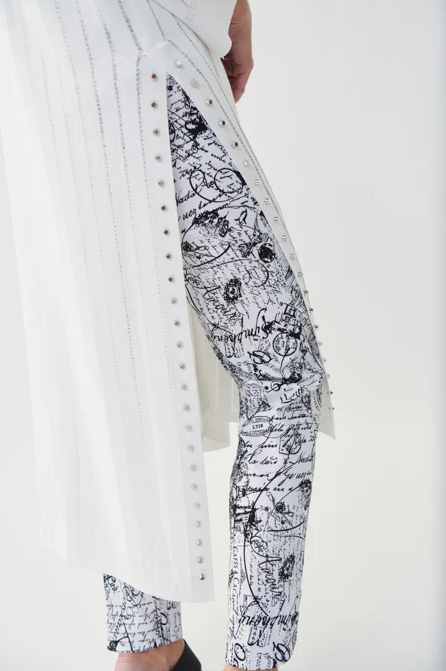 JOSEPH RIBKOFF STUDDED WITH SLIT CARDIGAN