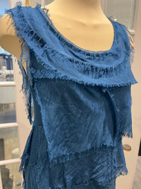 SILK RUFFLE LONG DRESS
