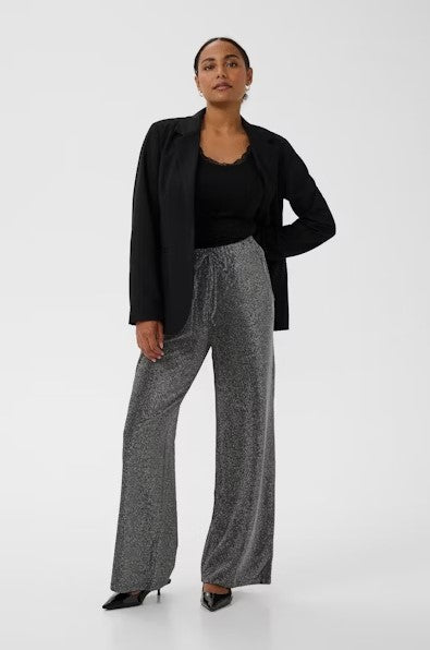 KAFFE PANTS WIDE LEG SHIMMER TEXTURE