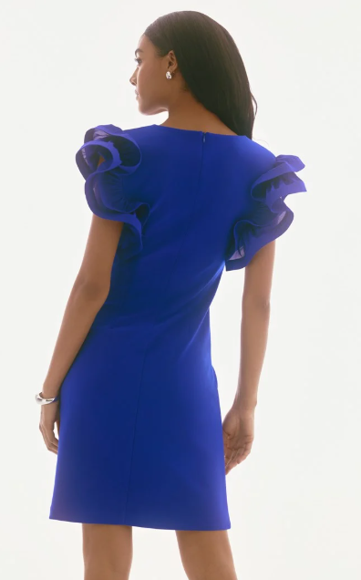 RIBKO DRESS SILKY KNIT GEORGETTE SHIFT
