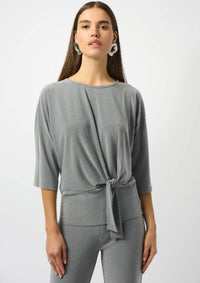 JOSEPH RIBKOFF SILKY KNIT KNOT TOP