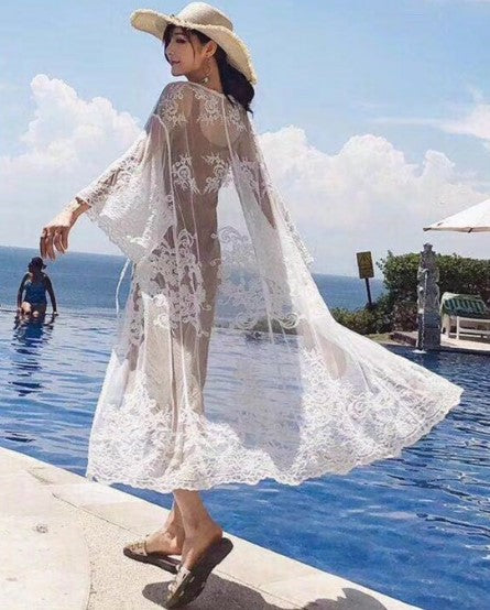 LACE EMBROIDERED KIMONO
