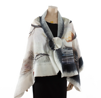 GALINA FELT WRAP WITH BROOCH