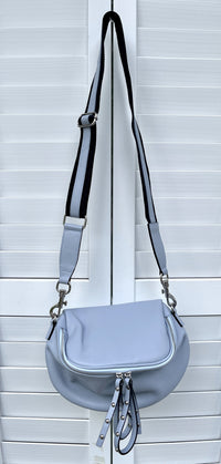 ITALIAN LEATHER ZIP WITH GROMMETS CROSSBODY