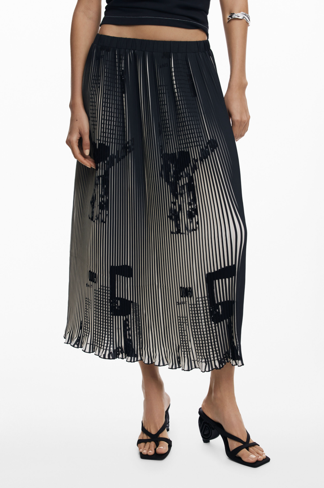 DESIGUAL PRINTED  PLEAT SKIRT