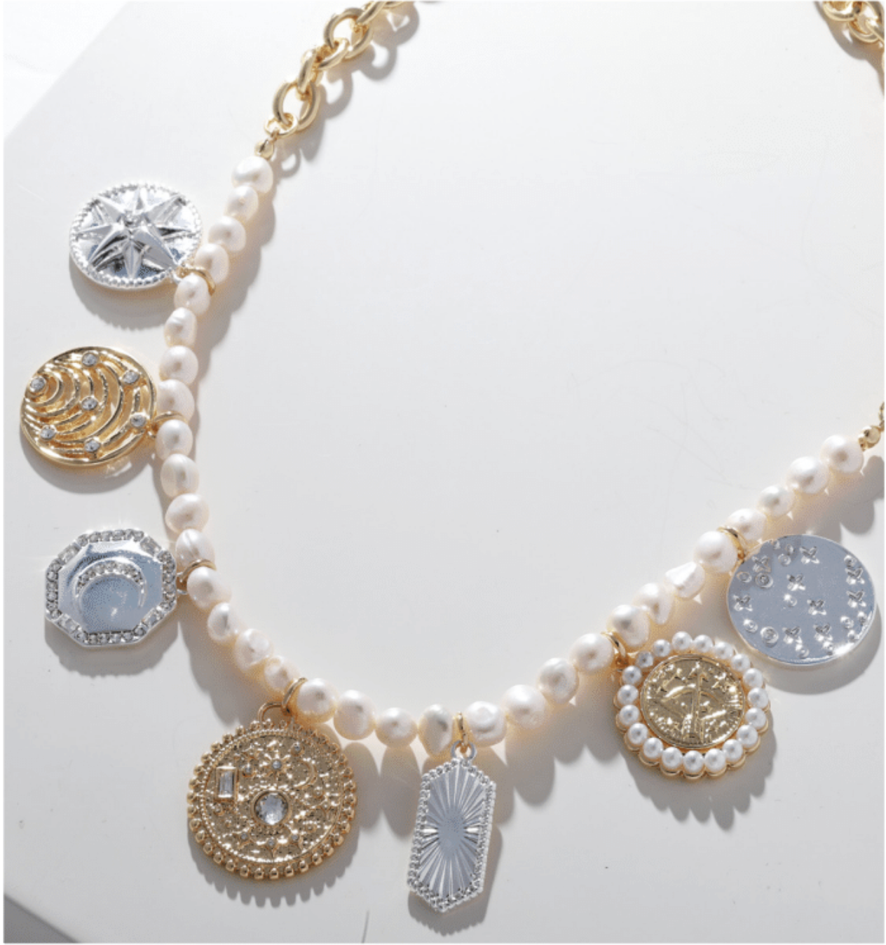 MERX NECKL FASHION CHAIN SHINY PEARL