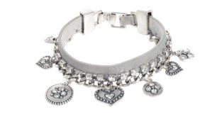 MERX BRACL LEATHER AMULET CHARMS