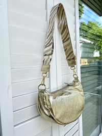 ITALIAN LEATHER CRESCENT SHAPE BAG