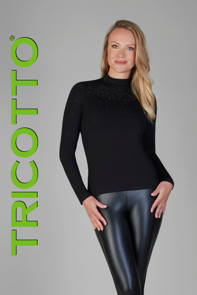 TRICOTTO MOCK NECK TOP