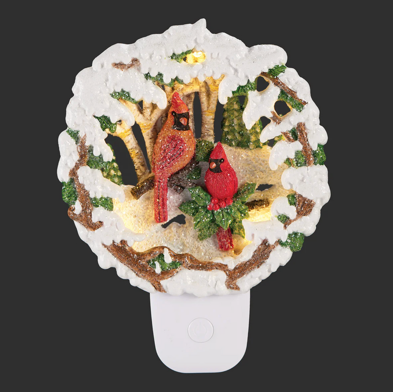 CARDINAL W SNOW NIGHT LIGHT