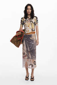 DESIGUAL MESH PRINT PENCIL SKT